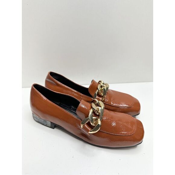 Blondo Loafers‎ Womens Size 5 Brown Slip On Waterproof Block Heel Chain Detail - Picture 1 of 9